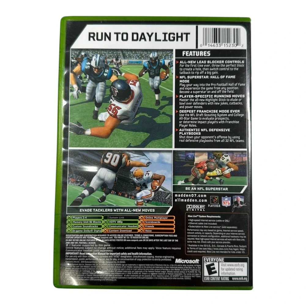Xbox Madden‎ NFL 07 Football Game Xbox Live Online Enabled Sports
